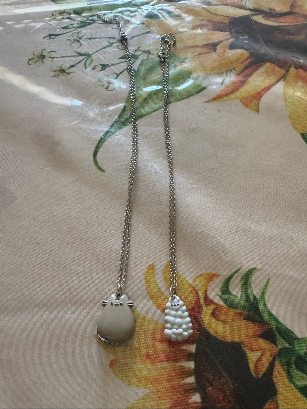 Pusheen and stormy best friends necklace set
